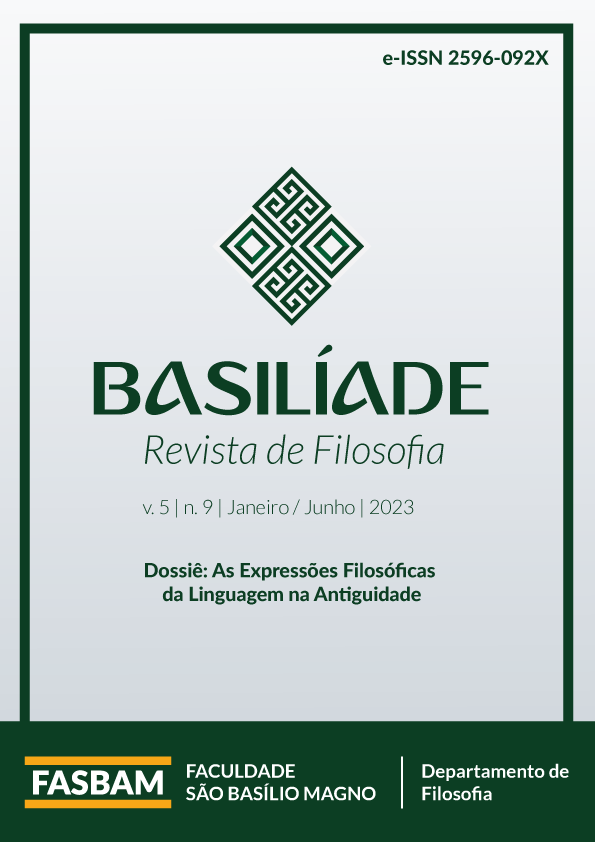 Basilíade - Revista de Filosofia - v. 5 n. 9 (2023): As Expressões Filosóficas da Linguagem na Antiguidade