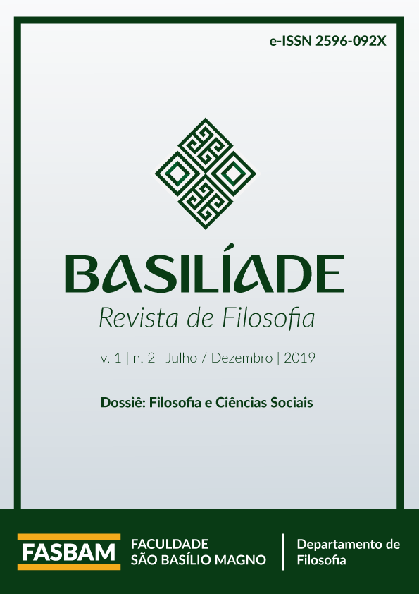 Basilíade - Revista de Filosofia - v. 1 n. 2 (2019): Filosofia e Ciências Sociais