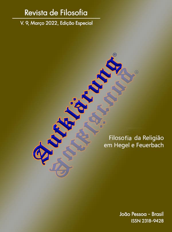 Aufklärung: journal of philosophy - v. 9 n. esp (2022): Filosofia da Religião em Hegel e Feuerbach