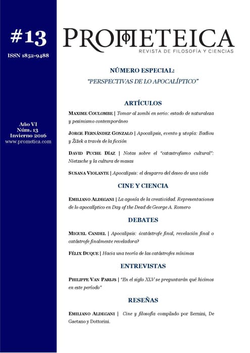 Prometeica - Revista de Filosofía y Ciencias - Núm. 13 (2016): Prometeica – nº 13 (08/2016 - 01/2017)