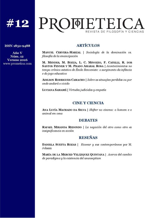 Prometeica - Revista de Filosofía y Ciencias - Núm. 12 (2016): Prometeica – nº 12 (02/2016 - 07/2016)