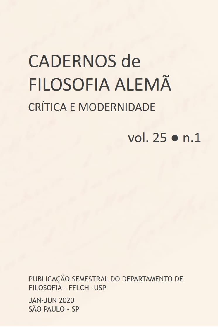 Cadernos de Filosofia Alemã: Crítica e Modernidade - v. 25 n. 1 (2020)