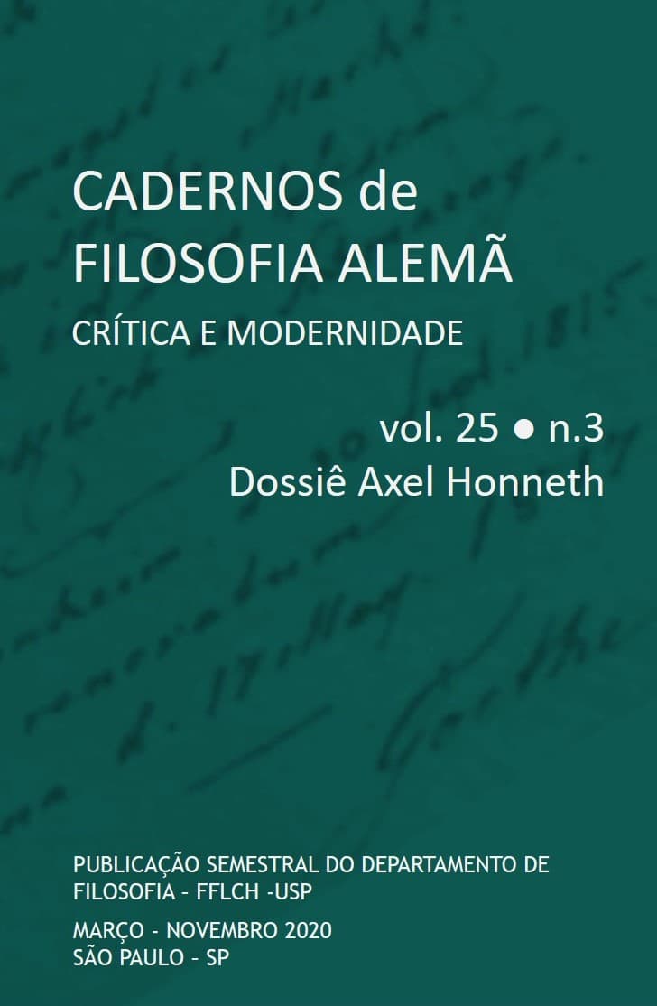 Cadernos de Filosofia Alemã: Crítica e Modernidade - v. 25 n. 3 (2020)