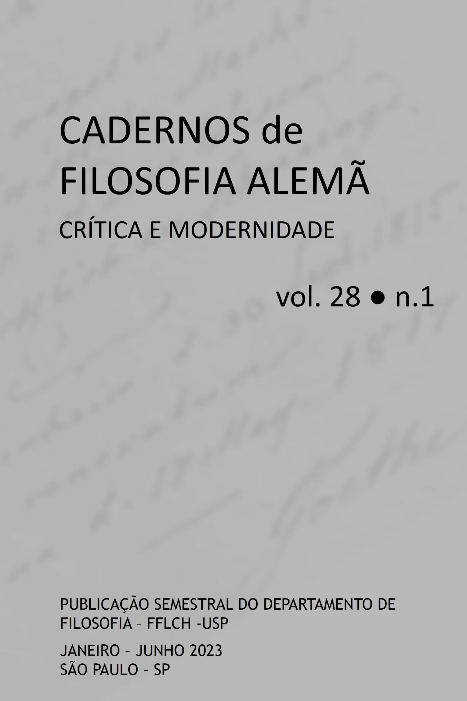 Cadernos de Filosofia Alemã: Crítica e Modernidade - v. 28 n. 1 (2023)