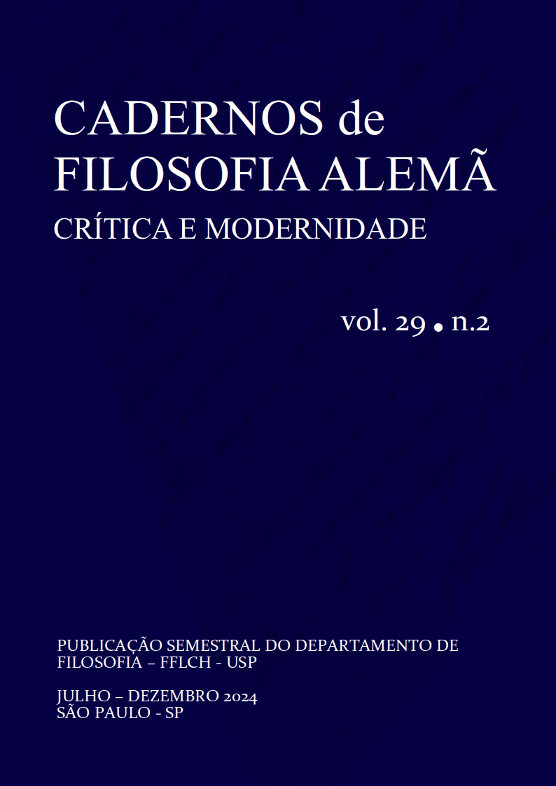 Cadernos de Filosofia Alemã: Crítica e Modernidade - v. 29 n. 2 (2024)