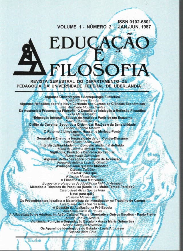 Educação e Filosofia - v.1 n.2 jan./jun. 1987, v. 1 n. 2 (1987)