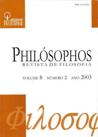 Philósophos - Revista de Filosofia - v. 8 n. 2 (2003)