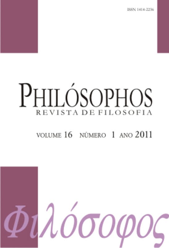 Philósophos - Revista de Filosofia - Filosofia Medieval, v. 16 n. 1 (2011)