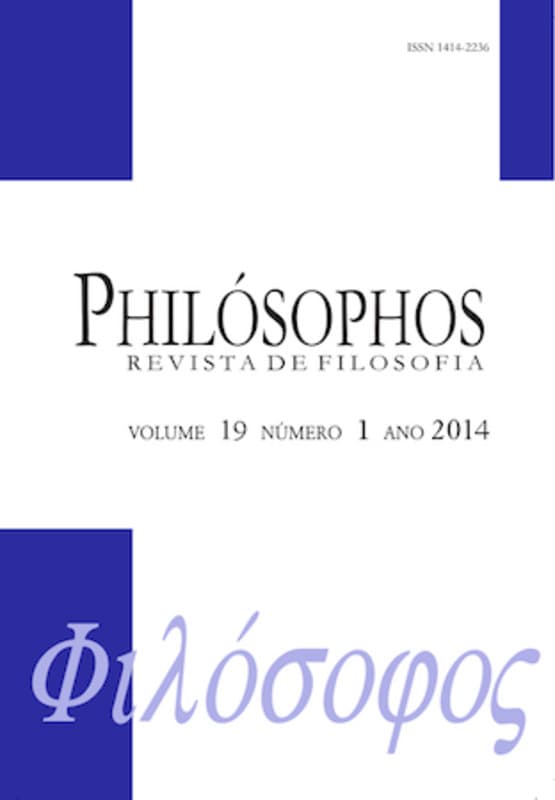 Philósophos - Revista de Filosofia - Ética e Fenomenologia, v. 19 n. 1 (2014)