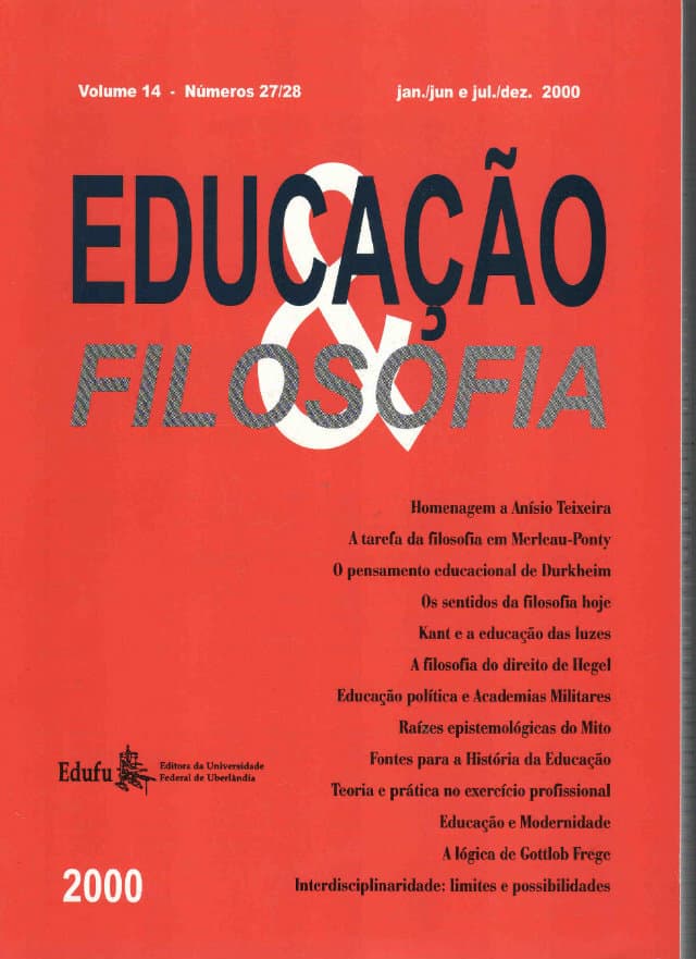 Educação e Filosofia - v.14 n.27/28 jan./jun. e jul./dez. 2000, v. 14 n. 27/28 (2000)