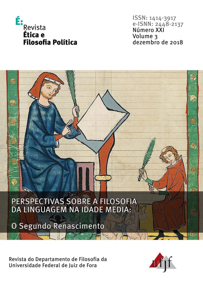 Revista Ética e Filosofia Política - Perspectivas sobre a Filosofia da Linguagem na Idade Média - II, v. 3 n. 21 (2018)