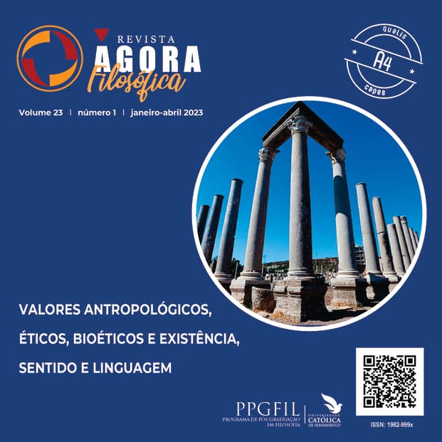Revista Ágora Filosófica - Valores Antropológicos, Éticos, Bioéticos e Existência, Sentido e Linguagem, v. 23 n. 1 (2023)