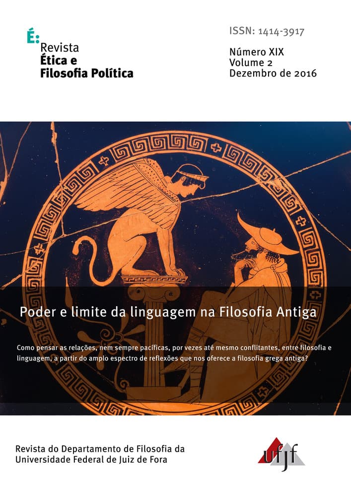 Revista Ética e Filosofia Política - Poder e limite da linguagem na Filosofia Antiga, v. 2 n. 19 (2016)