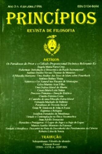 Princípios: Revista de Filosofia (UFRN) - Princípios: revista de filosofia, v. 3 n. 04 (1996)