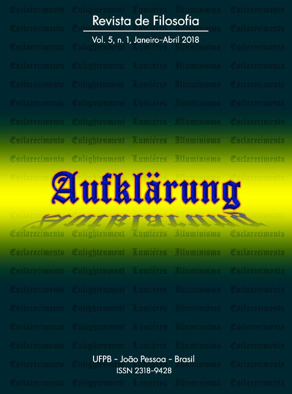 Aufklärung: journal of philosophy - Revista Aufklärung. v. 5, n. 1 (2018), Janeiro-Abril, v. 5 n. 1 (2018)
