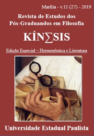 Kínesis - Revista de Estudos dos Pós-Graduandos em Filosofia - Dossiê - Hermenêutica e Literatura, v. 11 n. 27 (2019)