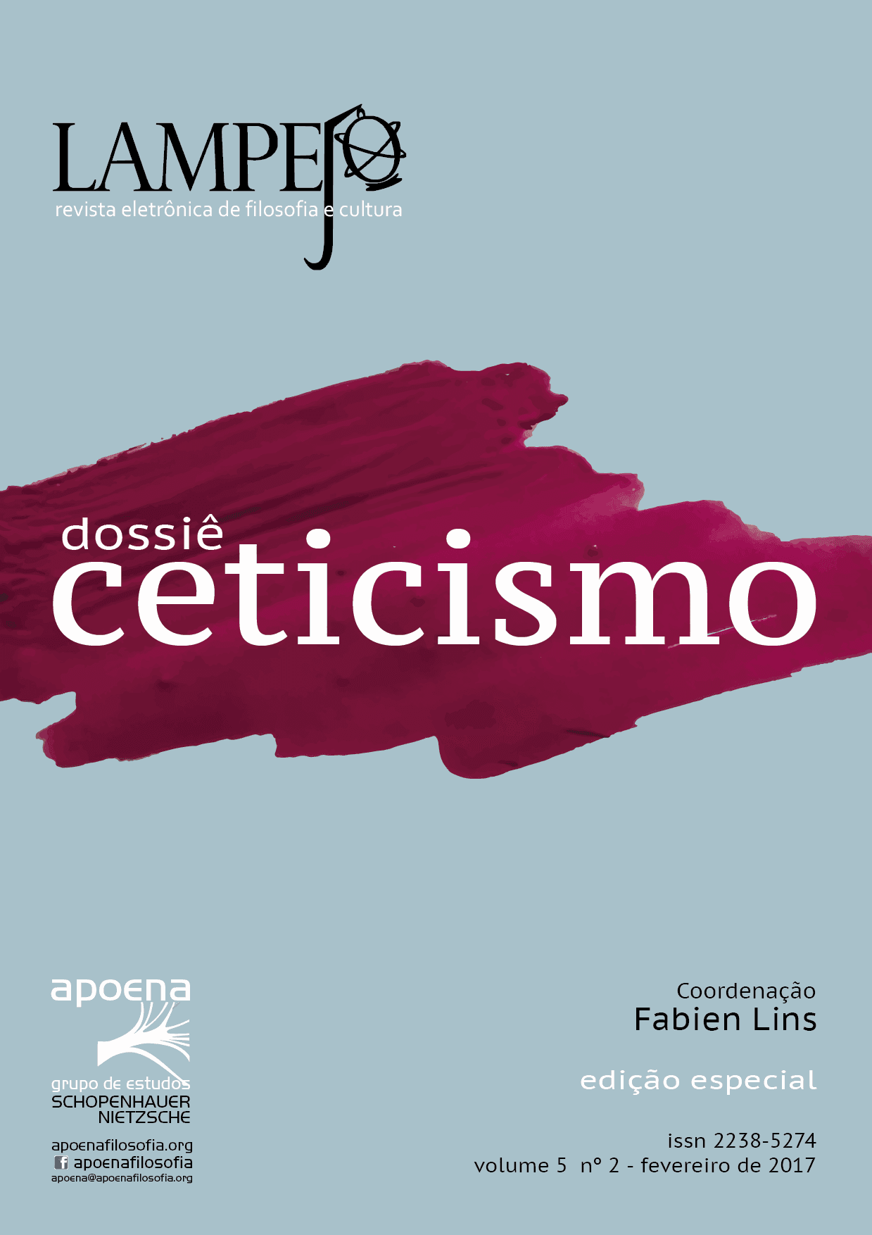 Lampejo - Revista Eletrônica de Filosofia - Revista Lampejo - 14º edição, v. 7 n. 2 (2018)