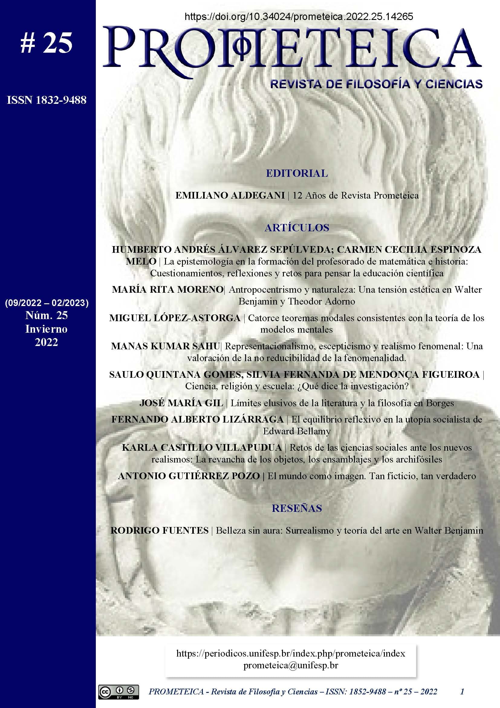 Prometeica - Revista de Filosofía y Ciencias - Núm. 25 (2022): Prometeica - nº 25 (09/2022 - 02/2023)